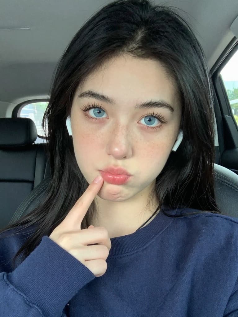 Smartphone selfie of a beautiful young caucasian woman in her late…