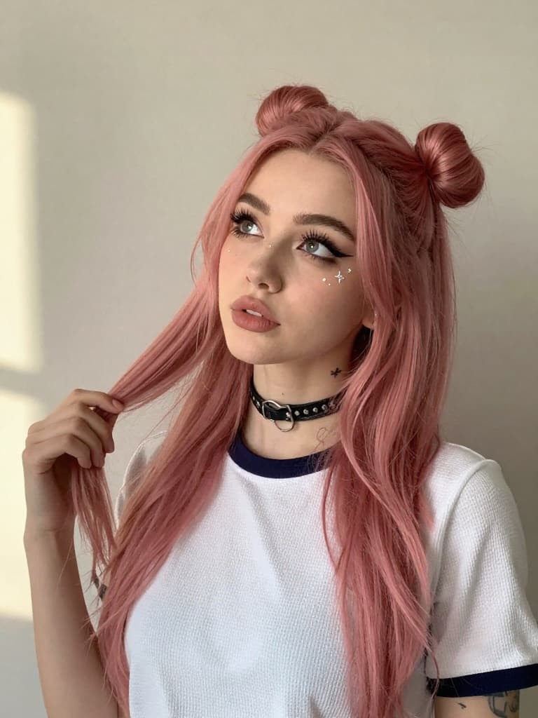 Smartphone photo of a conventionally attractive young caucasian woman…