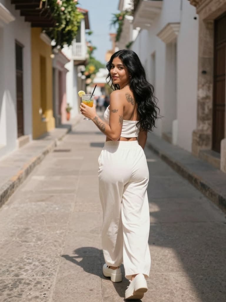 Video still from a smartphone, capturing a young Hispanic woman with…