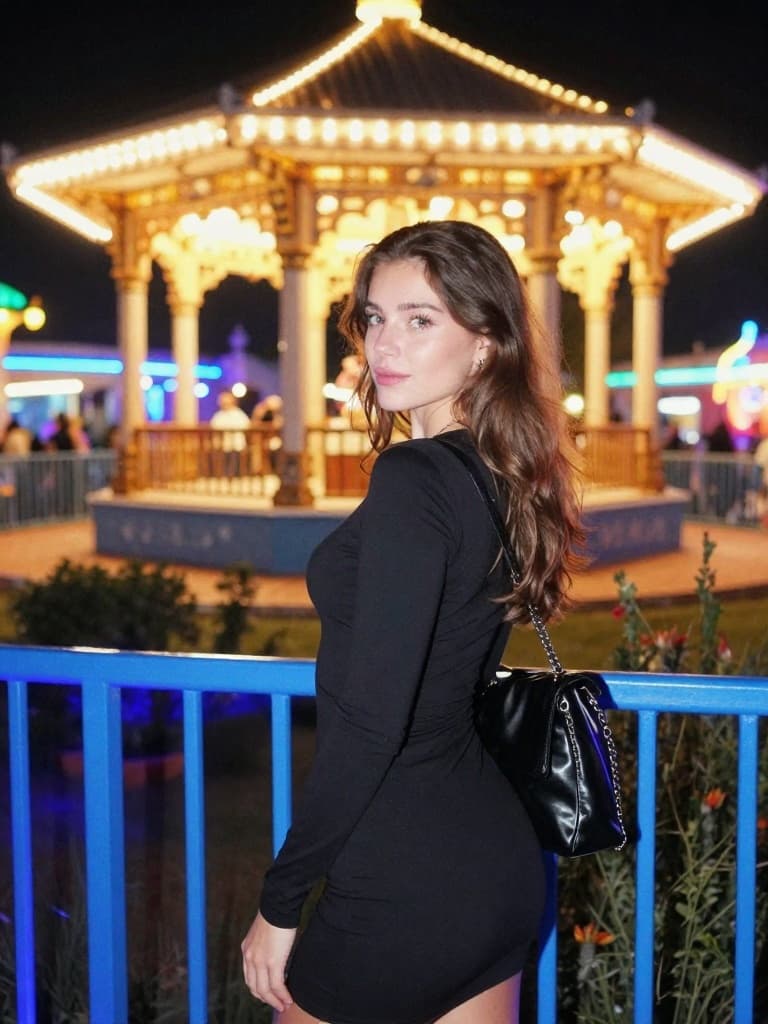 Smartphone photo taken at night of a conventionally attractive young…